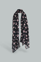 Load image into Gallery viewer, Redtag-Black-Grilled-Printed-Scarf-Fashion-Scarves-Women-