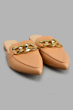 Load image into Gallery viewer, Redtag-Camel-Closed-Toe-With-Chain-Trim-Colour:Tan,-Filter:Women's-Footwear,-New-In,-New-In-Women-FOO,-Non-Sale,-S22B,-Section:Women,-Women-Casual-Shoes-Women's-