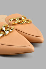 Load image into Gallery viewer, Redtag-Camel-Closed-Toe-With-Chain-Trim-Colour:Tan,-Filter:Women's-Footwear,-New-In,-New-In-Women-FOO,-Non-Sale,-S22B,-Section:Women,-Women-Casual-Shoes-Women's-