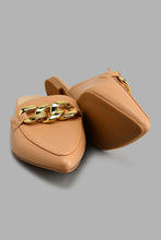 Load image into Gallery viewer, Redtag-Camel-Closed-Toe-With-Chain-Trim-Colour:Tan,-Filter:Women's-Footwear,-New-In,-New-In-Women-FOO,-Non-Sale,-S22B,-Section:Women,-Women-Casual-Shoes-Women's-