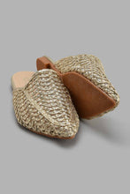 Load image into Gallery viewer, Redtag-Gold-Strappy-Mule-Mules-Women's-