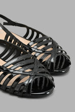 Load image into Gallery viewer, Redtag-Black-Patent-Strappy-Slingback-Slingbacks-Women's-
