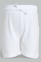 Load image into Gallery viewer, Redtag-White-Slub-Jersey-Active-Short-Active-Shorts-Infant-Boys-3 to 24 Months