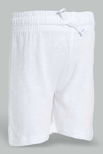 Load image into Gallery viewer, Redtag-White-Slub-Jersey-Active-Short-Active-Shorts-Infant-Boys-3 to 24 Months