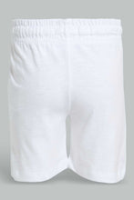 Load image into Gallery viewer, Redtag-White-Slub-Jersey-Active-Short-Active-Shorts-Infant-Boys-3 to 24 Months