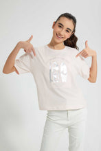 Load image into Gallery viewer, Redtag-Pink-Emboss-Top-Cropped-Tops-Senior-Girls-9 to 14 Years