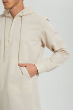 Load image into Gallery viewer, Redtag-Beige-Hoodie-Shirt-Casual-Shirts-Men's-