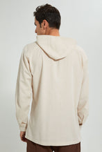 Load image into Gallery viewer, Redtag-Beige-Hoodie-Shirt-Casual-Shirts-Men's-