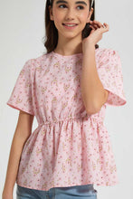 Load image into Gallery viewer, Redtag-Floral-Peplum-Top-Blouses-Senior-Girls-9 to 14 Years