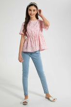 Load image into Gallery viewer, Redtag-Floral-Peplum-Top-Blouses-Senior-Girls-9 to 14 Years