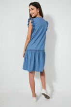Load image into Gallery viewer, Redtag-Dk-Wash-Embroidered-Denim-Dress-Dresses-Senior-Girls-9 to 14 Years