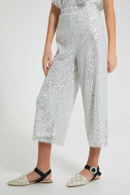 تنزيل الصورة على معرض الصور، Redtag-Silver-Sequin-Trouser-Cargo-Pants-Senior-Girls-9 to 14 Years