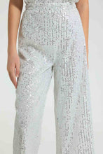 تنزيل الصورة على معرض الصور، Redtag-Silver-Sequin-Trouser-Cargo-Pants-Senior-Girls-9 to 14 Years