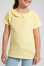 تنزيل الصورة على معرض الصور، Redtag-Yellow-Collar-Plain-Tee-Blouses-Girls-2 to 8 Years