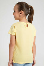 تنزيل الصورة على معرض الصور، Redtag-Yellow-Collar-Plain-Tee-Blouses-Girls-2 to 8 Years