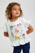 تنزيل الصورة على معرض الصور، Redtag-Ivory-Floral-Printed-Blouse-Blouses-Girls-2 to 8 Years