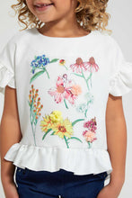 تنزيل الصورة على معرض الصور، Redtag-Ivory-Floral-Printed-Blouse-Blouses-Girls-2 to 8 Years