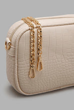 Load image into Gallery viewer, Redtag-White-Croc-Textured-Crossbody-Bag-Cross-Body-Bags-Girls-