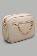 Load image into Gallery viewer, Redtag-White-Croc-Textured-Crossbody-Bag-Cross-Body-Bags-Girls-