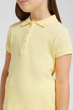 Load image into Gallery viewer, Redtag-Yellow-Drop-Needle-Polo-Tee-Category:T-Shirts,-Colour:Yellow,-Filter:Girls-(2-to-8-Yrs),-GIR-T-Shirts,-New-In,-New-In-GIR-APL,-Non-Sale,-S22B,-Section:Kidswear,-TBL-Girls-
