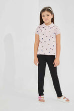 Load image into Gallery viewer, Redtag-Pink-Aop-Polo-Tee-Category:T-Shirts,-Colour:Pink,-Filter:Girls-(2-to-8-Yrs),-GIR-T-Shirts,-New-In,-New-In-GIR-APL,-Non-Sale,-S22B,-Section:Kidswear,-TBL-Girls-