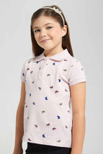 Load image into Gallery viewer, Redtag-Pink-Aop-Polo-Tee-Category:T-Shirts,-Colour:Pink,-Filter:Girls-(2-to-8-Yrs),-GIR-T-Shirts,-New-In,-New-In-GIR-APL,-Non-Sale,-S22B,-Section:Kidswear,-TBL-Girls-