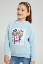Load image into Gallery viewer, Redtag-Blue-Fur-Hooded-Sweatshirt-Sweatshirts-Girls-2 to 8 Years