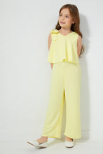 Load image into Gallery viewer, Redtag-Yellow-Frilled-Jumpsuit-Colour:Yellow,-Filter:Girls-(2-to-8-Yrs),-Girls-Jumpsuits,-New-In,-New-In-GIR,-Non-Sale,-S22B,-Section:Kidswear-Girls-2 to 8 Years