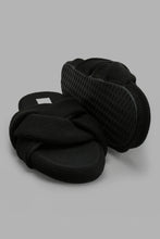Load image into Gallery viewer, Redtag-Black-Waffle-Knot-Slipper-Slippers-Women's-