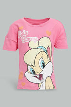 تنزيل الصورة على معرض الصور، Redtag-Fuchsia-Lola-Bunny-Printed-T-Shirt-All-Over-Prints-Infant-Girls-3 to 24 Months