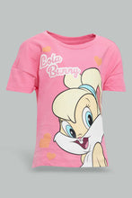 تنزيل الصورة على معرض الصور، Redtag-Fuchsia-Lola-Bunny-Printed-T-Shirt-All-Over-Prints-Infant-Girls-3 to 24 Months