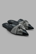 Load image into Gallery viewer, Redtag-Black-Knot-Diamante-Closed-Toe-Mules-Women's-