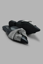 Load image into Gallery viewer, Redtag-Black-Knot-Diamante-Closed-Toe-Mules-Women's-