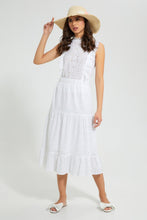 Load image into Gallery viewer, Redtag-White-Allover-Schiffli-Skirt-Skirts-Women's-