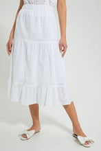 Load image into Gallery viewer, Redtag-White-Allover-Schiffli-Skirt-Skirts-Women's-