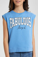 تنزيل الصورة على معرض الصور، Redtag-Blue-Shortsleeve-Top-Cropped-Tops-Senior-Girls-9 to 14 Years