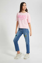 تنزيل الصورة على معرض الصور، Redtag-Pink-Extended-Sleeve-Top-Cropped-Tops-Senior-Girls-9 to 14 Years