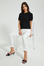 تنزيل الصورة على معرض الصور، Redtag-Black-Textured-Top-Tops-Women's-