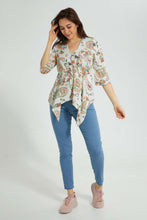 Load image into Gallery viewer, Redtag-Placement-Paisley-Print-Asymmetric-Blouse-Blouses-Women's-