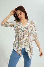 Load image into Gallery viewer, Redtag-Placement-Paisley-Print-Asymmetric-Blouse-Blouses-Women's-