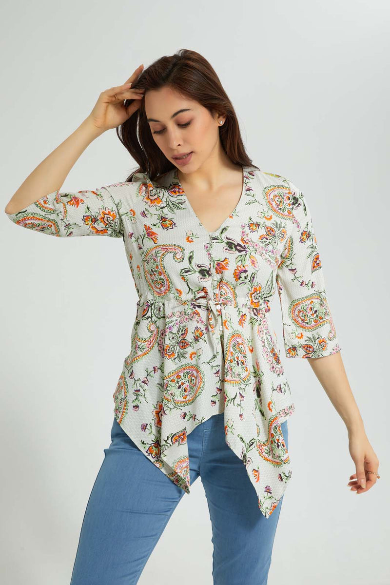 Redtag-Placement-Paisley-Print-Asymmetric-Blouse-Blouses-Women's-