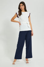 تنزيل الصورة على معرض الصور، Redtag-Ivory-Belted-Top-With-Slv-Tape-Tops-Women's-