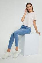 تنزيل الصورة على معرض الصور، Redtag-Pink-Shortsleeve-Crop-Top-With-Studs-All-Over-Graphic-Prints-Women's-