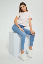 تنزيل الصورة على معرض الصور، Redtag-Pink-Shortsleeve-Crop-Top-With-Studs-All-Over-Graphic-Prints-Women's-