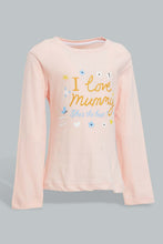 تنزيل الصورة على معرض الصور، Redtag-Pink-Heart-Printed-Pyjama-Set-Pyjama-Sets-Infant-Girls-3 to 24 Months
