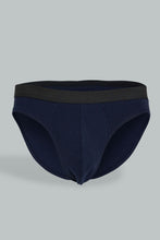 Load image into Gallery viewer, Redtag-Navy-&-Grey-Mel-2-Pack-Briefs-Briefs-Men's-