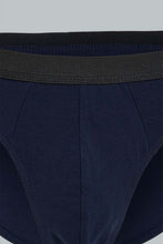 Load image into Gallery viewer, Redtag-Navy-&-Grey-Mel-2-Pack-Briefs-Briefs-Men's-