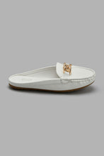 Load image into Gallery viewer, Redtag-White-Croc-Loafer-Mule-With-Chain-Trim-Loafers-Women's-