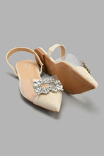 Load image into Gallery viewer, Redtag-Natural-Slingback-With-Embellishment-Mules-Women's-