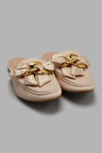 Load image into Gallery viewer, Redtag-Natural-Closed-Toe-Mule-With-Ribbon-Trim-Mules-Women's-